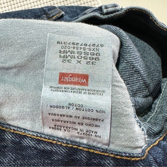 Wrangler vintage denim straight leg jeans upcycled raw hem 100% cotton 32x32 - Picture 6 of 7